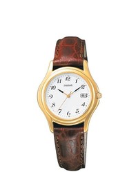 Pulsar Brown Leather Strap Watch