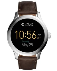 Fossil Q Founder Round Leather Strap Smart Watch 47mm