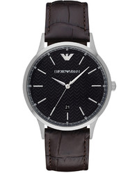 Emporio Armani Renato Dark Brown Leather Strap Watch 43mm Ar2480
