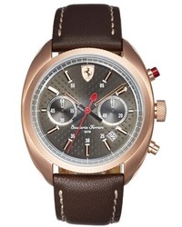Scuderia Ferrari Formula Sportiva Chronograph Leather Strap Watch 43mm