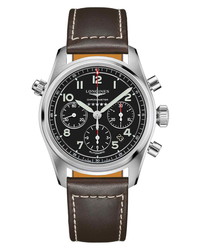 Longines Spirit Automatic Chronograph Leather Watch