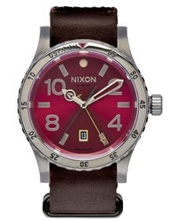 Nixon The Diplomat Leather Strap Watch 45mm