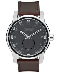 Nixon The Patriot Leather Strap Watch 45mm