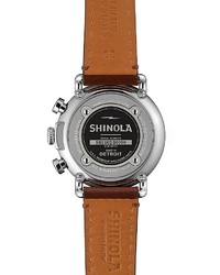 Shinola The Runwell Dark Brown Leather Strap Chronograph Watch 41mm