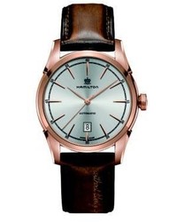 Hamilton Timeless Classic Spirit Of Liberty Auto Rose Goldtone Stainless Steel Leather Strap Watch