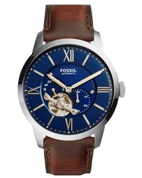 Fossil Townsman Automatic Leather Strap Watch 44mm