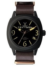 TOYWATCH Icon Leather Strap Watch 43mm Dark Brown