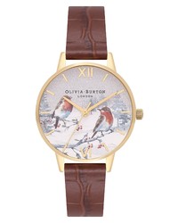 Olivia Burton Winter Wonderland Leather Watch