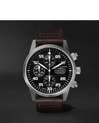 Maurice de Mauriac Zurich Chronograph 42mm Stainless Steel And Leather Watch Ref No Zurich Watch