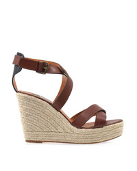 Lanvin Leather Wedge Sandals