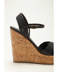 Forever 21 Strappy Cork Wedge Sandals