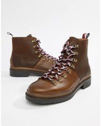 Tommy Hilfiger Leather Outdoor Hiking Boot In Brown