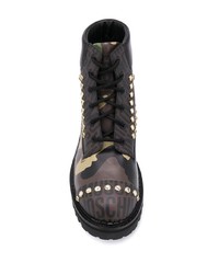 Moschino Studded Camouflage Boots