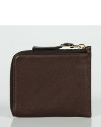 Paul Smith Brown Grained Buffalo Leather Zip Corner Pouch