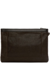 Jimmy Choo Brown Leather Zip Pouch