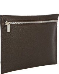 Valextra Small Zip Pouch Brown