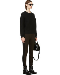 Givenchy Brown And Black Zipped Cuff Leggings