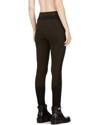 Givenchy Brown And Black Zipped Cuff Leggings