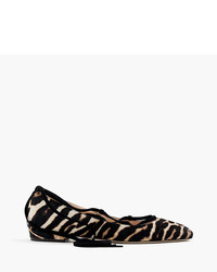 J.Crew Lace Up Flats In Leopard Calf Hair