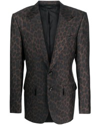 Dark Brown Leopard Blazer