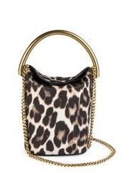Dark Brown Leopard Bucket Bag