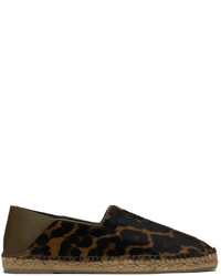 Dark Brown Leopard Canvas Espadrilles