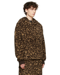 Amiri Brown Tan Printed Leopard Hoodie