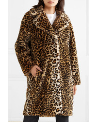Stand Camille Leopard Print Faux Fur Coat