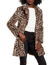 BB Dakota Leopard Spot Faux Fur Coat