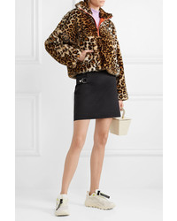 Sandy Liang Garbanzo Leopard Print Faux Fur Jacket