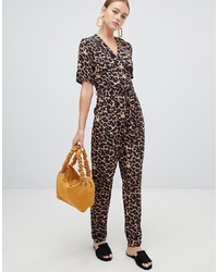 New Look Leopard Wrap Jumpsuit Pattern