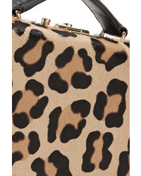 MARK CROSS Grace Mini Leopard Print Calf Hair And Leather Shoulder Bag Leopard Print