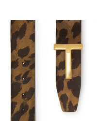 Tom Ford 4cm Reversible Leopard Print Nubuck Belt