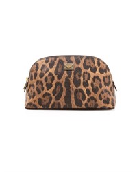 Dolce & Gabbana Leopard Print Leather Cosmetic Case