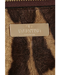 Valentino Leopard Print Calf Hair Pouch