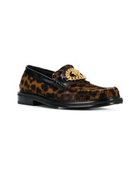Versace Medusa Leopard Print Loafers