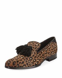Dark Brown Leopard Loafers