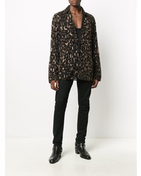 Versace Leopard Pattern Beaded Shirt