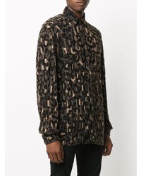 Versace Leopard Pattern Beaded Shirt