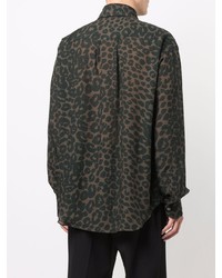 Tom Ford Leopard Print Long Sleeve Shirt