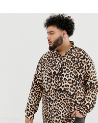 ASOS DESIGN Plus Regular Fit Leopard Print Shirt