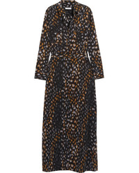 Dark Brown Leopard Maxi Dress
