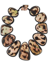 Viktoria Hayman Resin Statet Collar Necklace Leopard