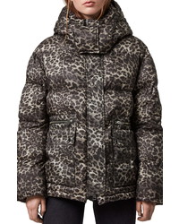 AllSaints Kala Leopard Puffer Coat