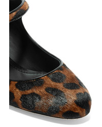 Dolce & Gabbana Leopard Print Calf Hair Mary Jane Pumps Leopard Print