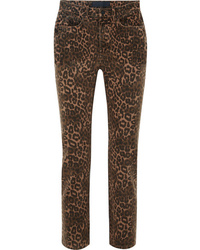 Dark Brown Leopard Skinny Jeans
