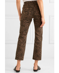 T by Alexander Wang Leopard Print Mid Rise Skinny Jeans