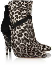 Tabitha Simmons Hunter Leopard Print Calf Hair And Suede Ankle Boots