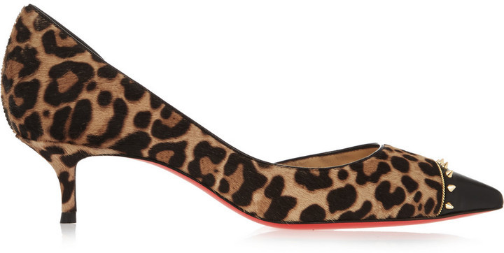 spiked leopard platform heels
