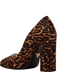 Prada Leopard Calf Hair Pumps Colorless Size 5